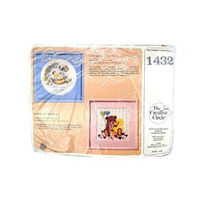 Vintage Creative Circle Little Buddies Embroidery Kit 1432 Duck Teddy Bear New